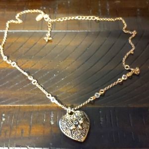 Gold Bee Heart Necklace